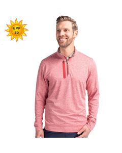 Cutter & Buck Mens Stealth Heathered Quarter-Zip Pullover